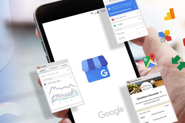 Imagem de um smartphone com ícones da plataforma google